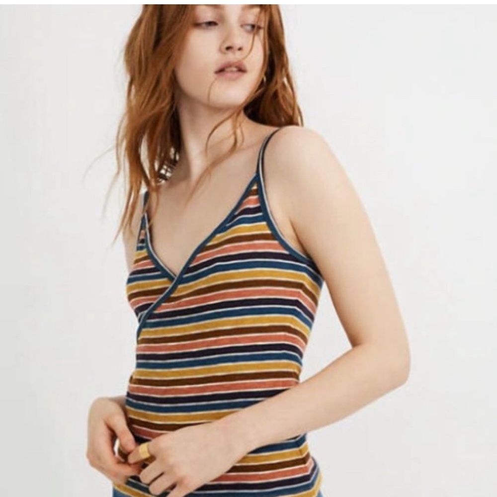 Madewell Wrap Cami Top in Stripe size Medium